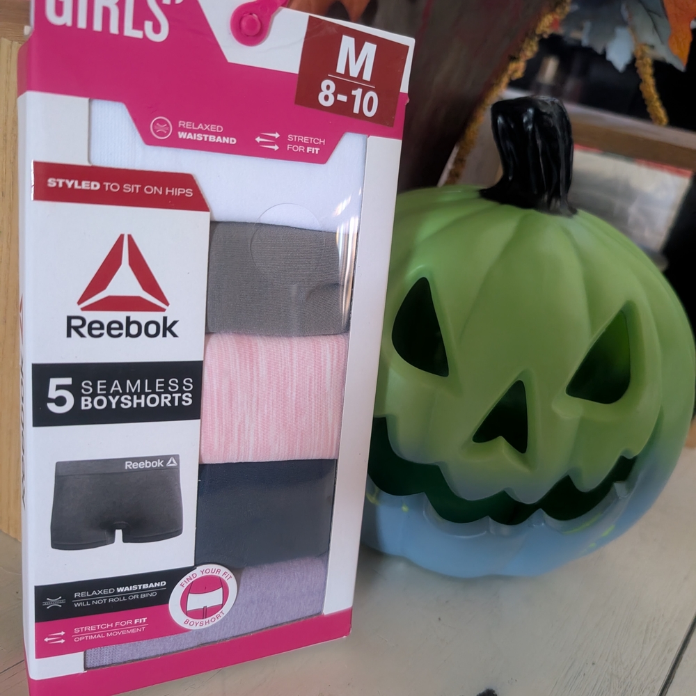 Reebok Seamless Boyshorts for Girls - Black, Pink, Gray, Purple